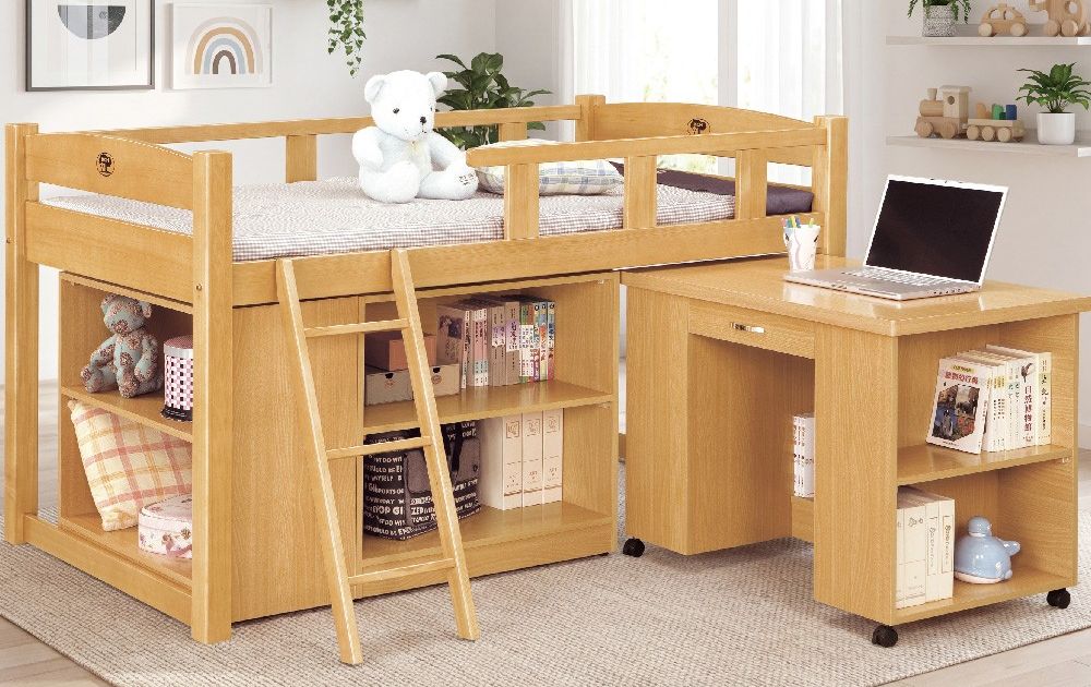 億家具（イーカグ） 学習机付きの子供用ロフトベッド（イメージ）